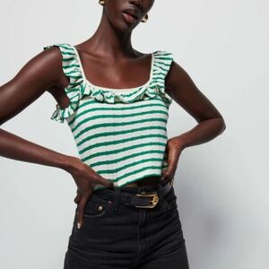 Rosa Tank ~ Verdant Green Stripe
